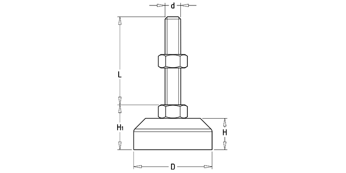 橡膠固定調(diào)節(jié)支撐腳