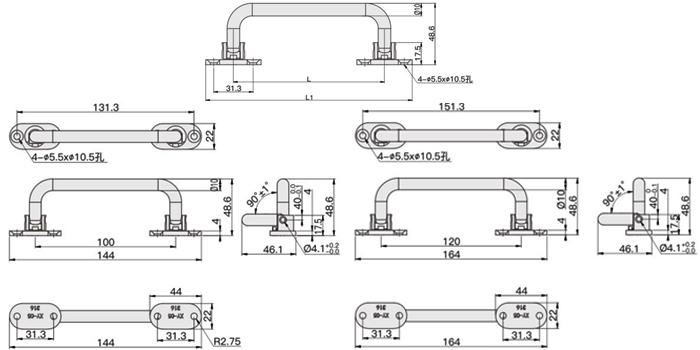 XYLS-506S-5-D-100 折疊拉手